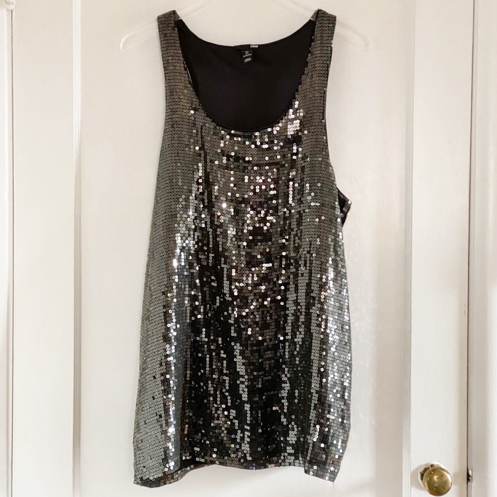 H&M Black Sequined Top
